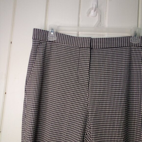 Preston & York Pants Women 14 Casual Pockets Houndstooth Pattern Black White - Picture 3 of 14
